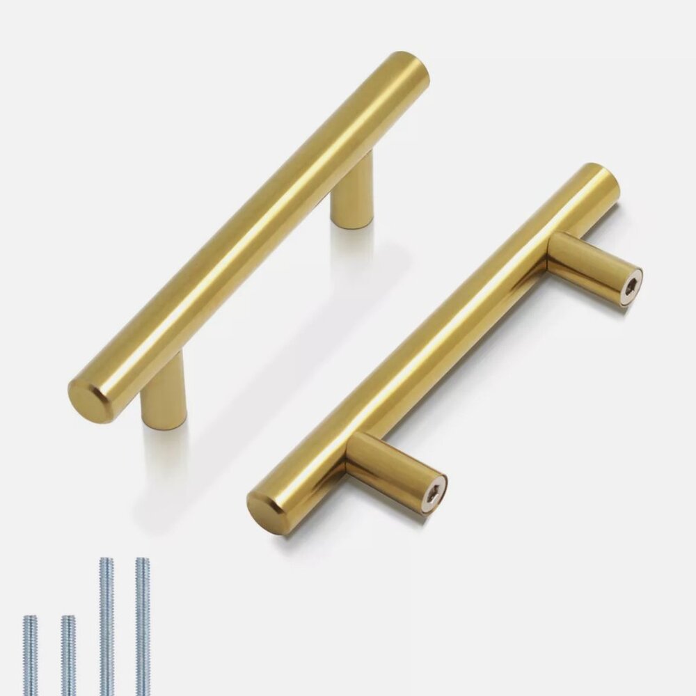 Probrico Gold Cabinet Handles Pull for Drawers 3” Hole Width 5” Total Width